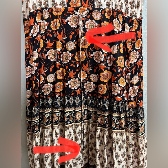 Bohme Brown and Orange Floral Midi Size M - Picture 7 of 8